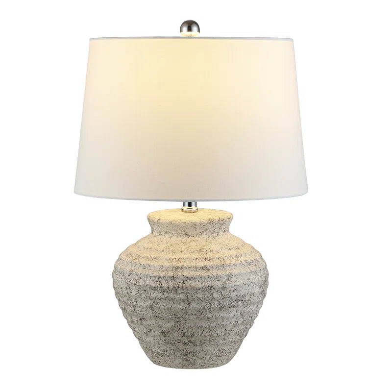 Ancient Greek-Inspired Distressed Ceramic Table Lamp