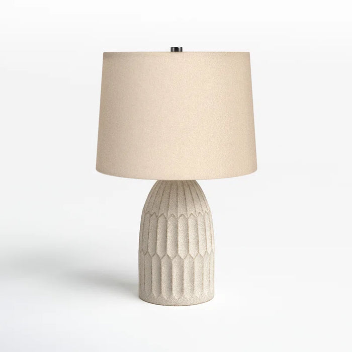 Classic Artisanal White Resin Table Lamp Accent