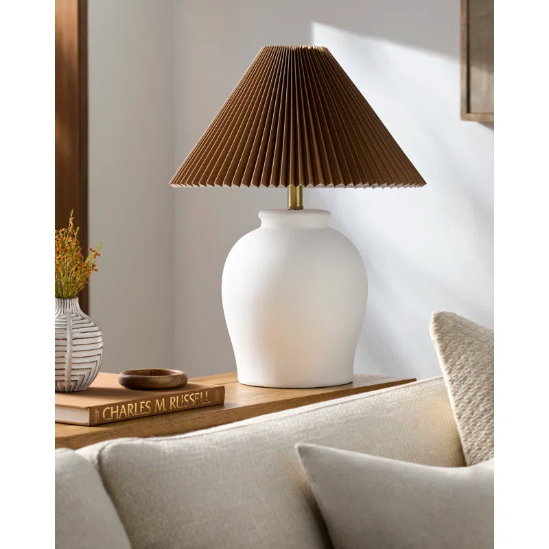 Classic Urn Table Lamp with Textured Ceramic Base