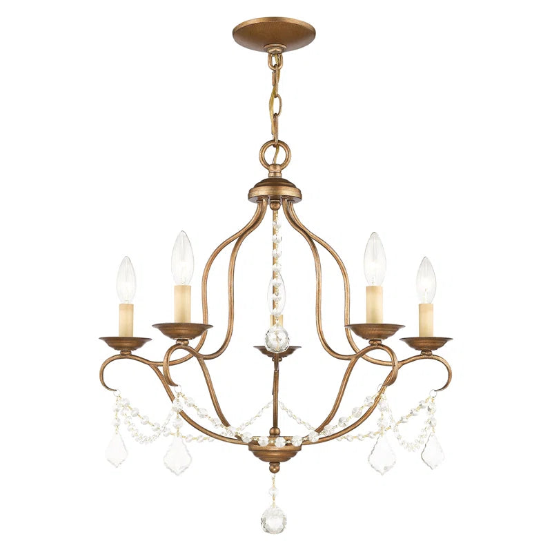 Cottage Charm 5-Light Crystal Candle Chandelier