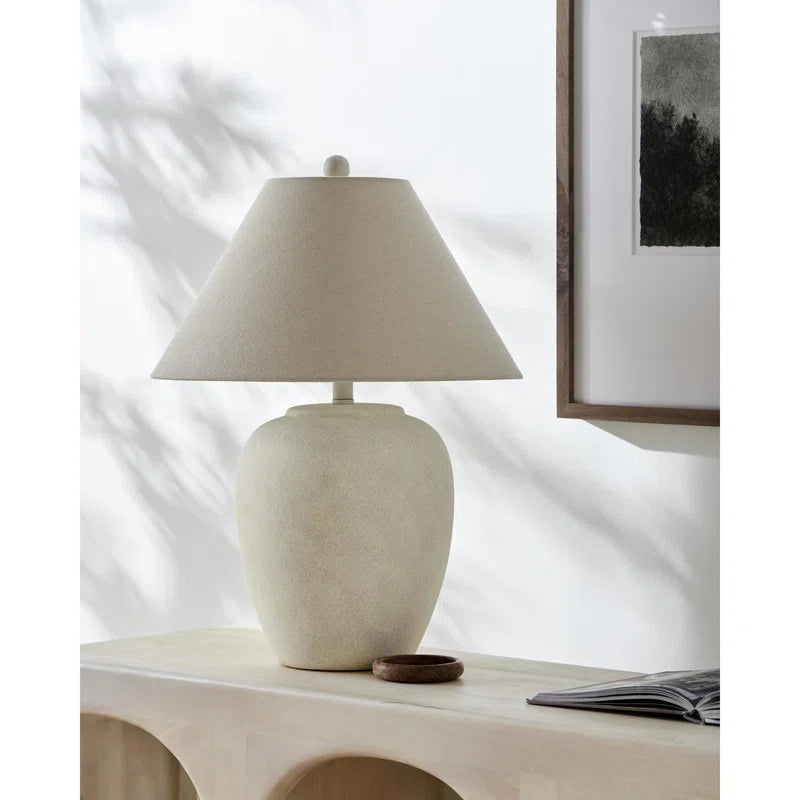 Modern Rustic White Ceramic Table Lamp