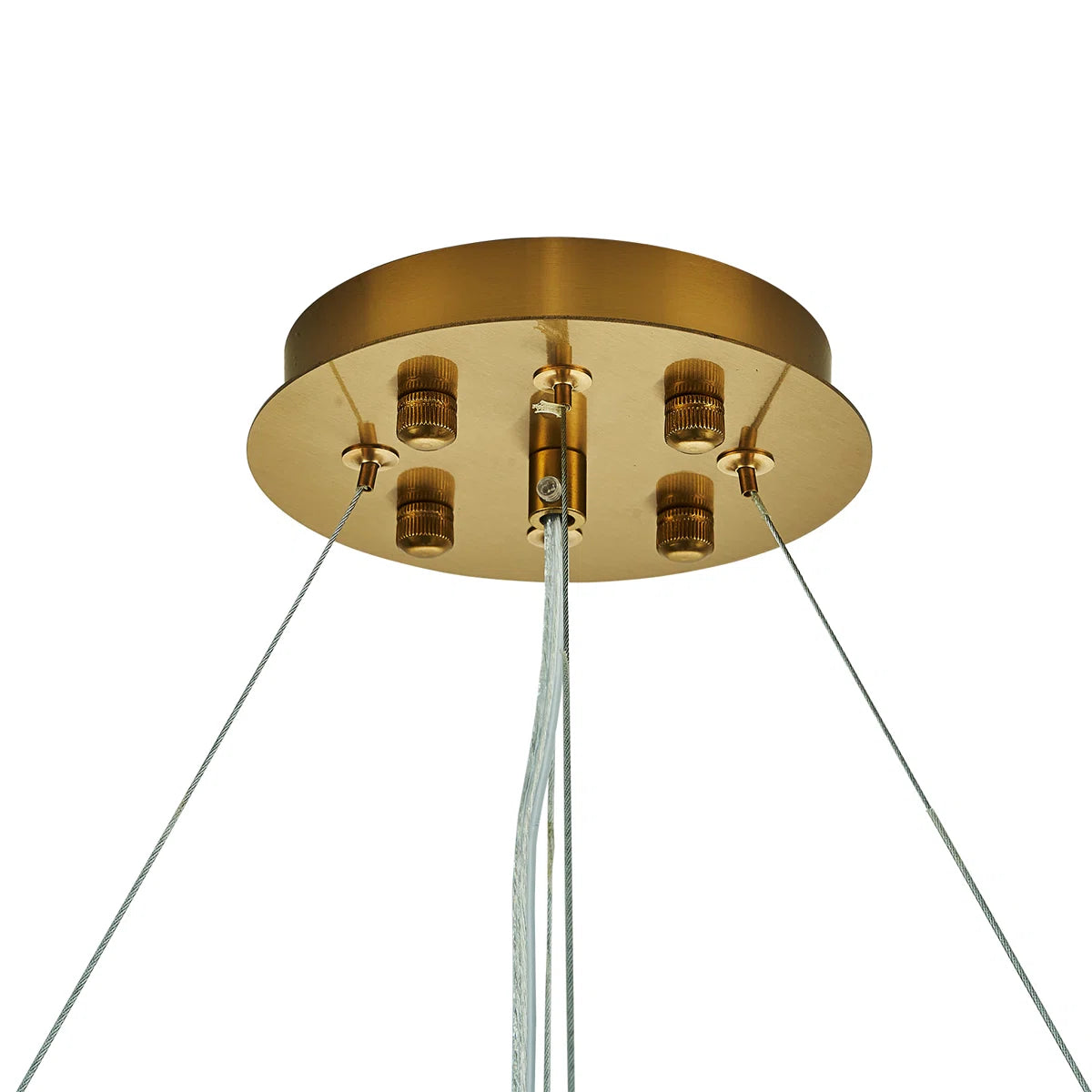 Modern Stainless Steel Chandelier with K9 Crystals