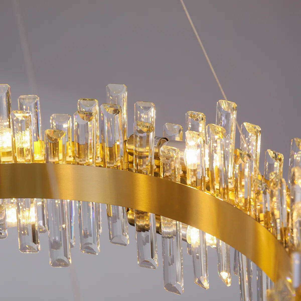 Modern Stainless Steel Chandelier with K9 Crystals