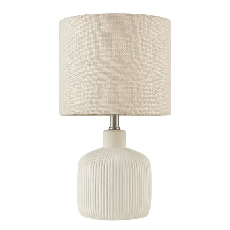 Serene Cream White Ceramic Table Lamp Minimalist Design